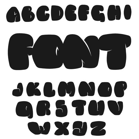 Vector English font. Letters inflated like a ball.のイラスト素材