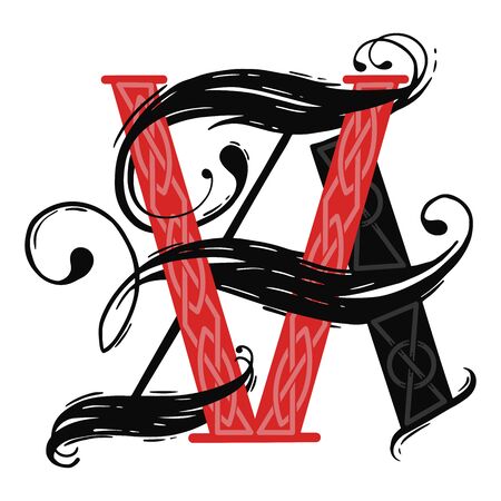 Calligraphic elegant ornament. Business sign, monogram identity for restaurant, boutique, hotel, heraldic, jewelry.のイラスト素材