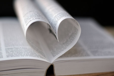 heart from two book pages