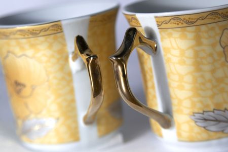 two cups, shadow DOFの写真素材