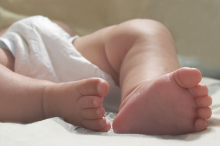 close up of baby feet