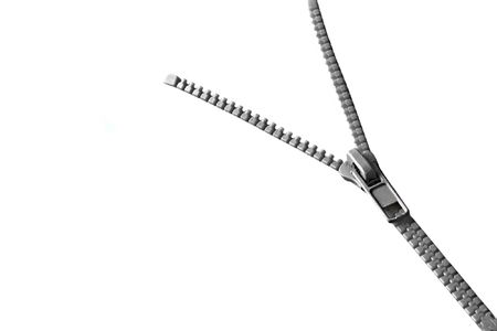 black zipper over whiteの写真素材