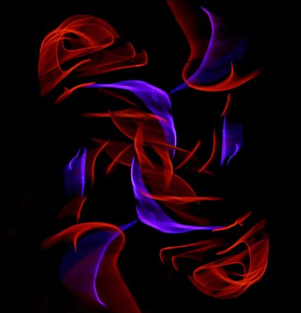 colorful smoke over blackの写真素材