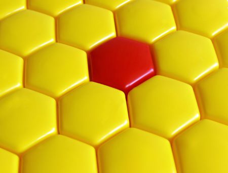 pattern from yellow and red hexagonsの写真素材
