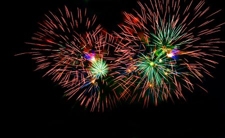 fireworks on black backgroundの写真素材