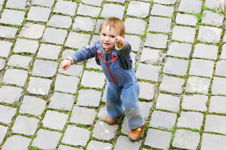 boy on sone road background