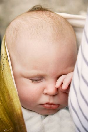 sleeping baby close upの写真素材
