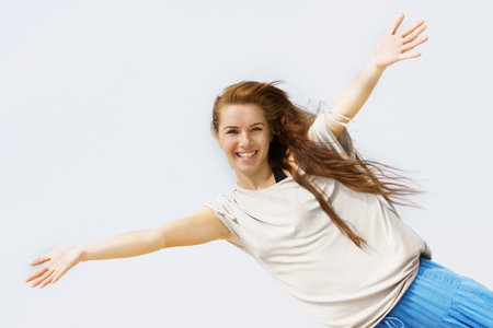 portrait of young happy girl