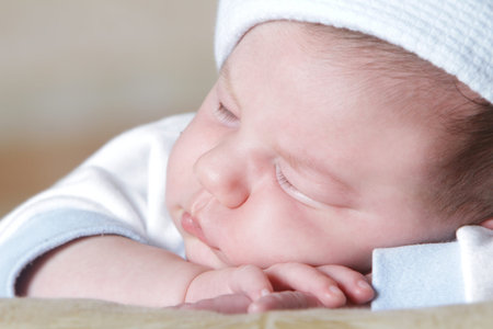 cute sleeping newborn baby portrait
