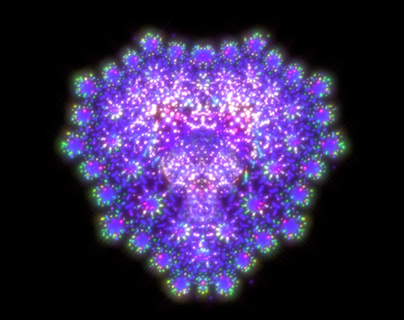 Symbolic diamond heart-shaped blue heart that symbolizes love. Is based on the fractal. Fractal art graficsの写真素材