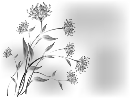 Meadow flowers on a grey base. のイラスト素材