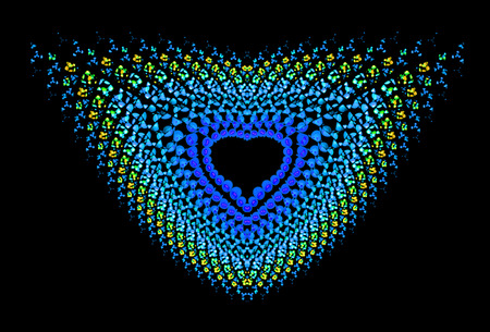 Symbolic diamond heart-shaped blue heart that symbolizes loveの写真素材