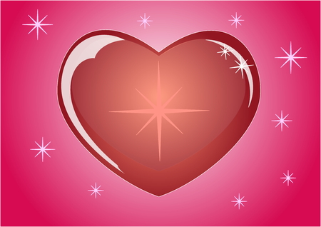 Romantic red heart which symbolizes the love.Eps10.のイラスト素材