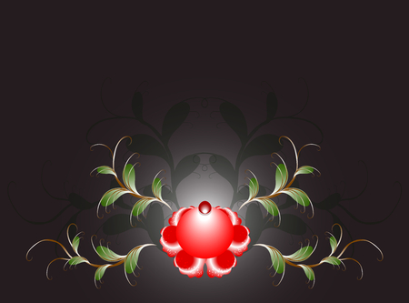 Pattern of beautiful red flower on a black base. EPS10 vector illustration.のイラスト素材