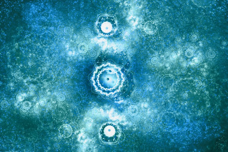 Starry sky translucent milky way nebula and wonderful patterns of star clusters. Fractal art...