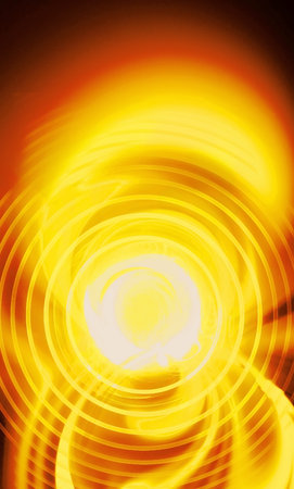 Abstract figure from spirals, orange waves and plasma. Fractal art graphics.