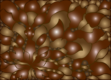 Mosaic dark stones in the form of a floral pattern. Vector abstract background.のイラスト素材