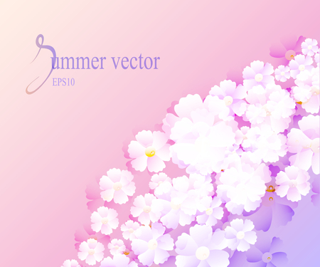Gentle pink background with cherry blossoms for a romantic design. EPS10 vector illustration.のイラスト素材