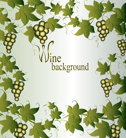 Vignette with vine and berries. EPS10 vector illustration.のイラスト素材