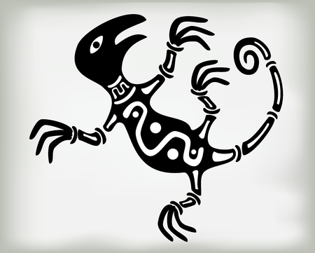 The funny lizard decoration in a decorative style.のイラスト素材