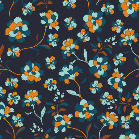 Chinese decorative floral vintage background with peony flowers. Seamless ornamental antique pattern backdrop for fabric, textile, wrapping paper, card, invitation, wallpaperのイラスト素材