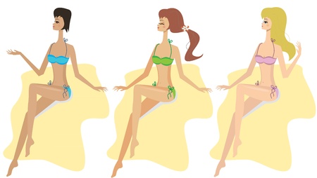 Illustration of three types of skinのイラスト素材
