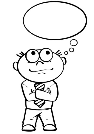 Illustration of a thoughtful businessmanのイラスト素材