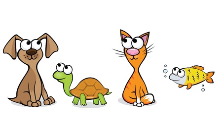 Vector illustration of pets for a pet-shopのイラスト素材