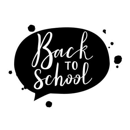 Back to school virtual postcard, banner design, holiday greeting for social media post, ads, poster, email, card. Lettering title.のイラスト素材