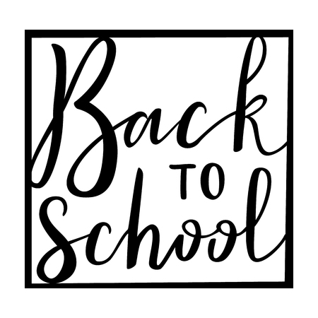 Back to school virtual postcard, banner design, holiday greeting for social media post, ads, poster, email, card. Lettering title.のイラスト素材
