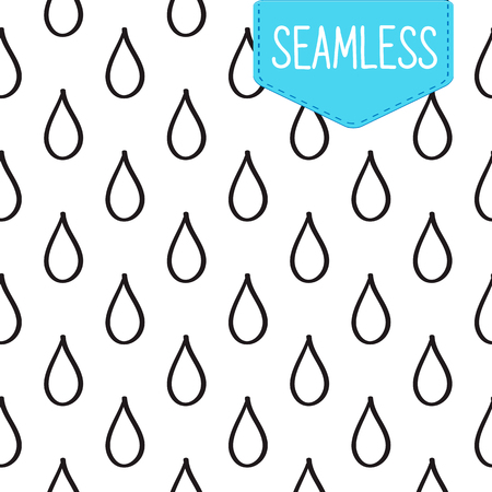 Vector seamless pattern of simple dropsのイラスト素材
