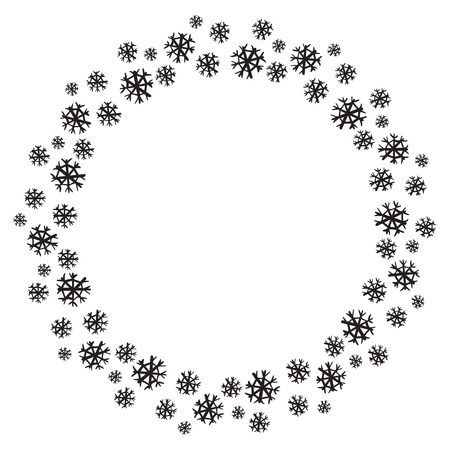 Vector illustration of a snowflake circleのイラスト素材