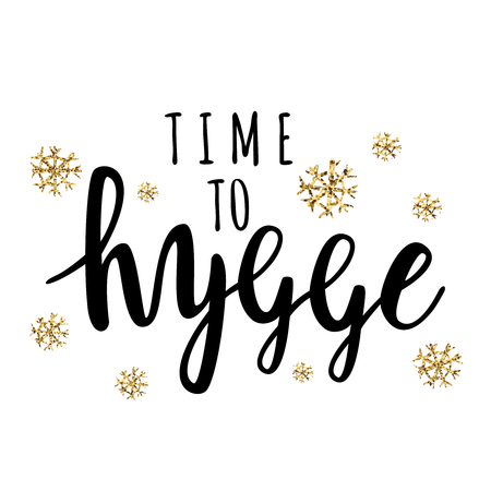 Time to Hygge lettering inscription concept design.のイラスト素材