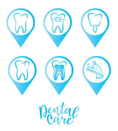 Set of dentistry symbols.のイラスト素材