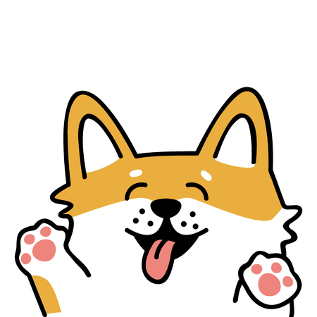 Chinese New Year of yellow dog. Vector Illustration for posters, t-shirts, banners, cards.のイラスト素材