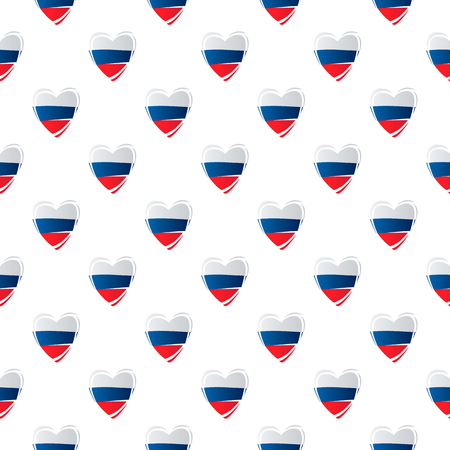 Vector seamless pattern with hearts, Russian style. Can be used for invitations, gifts, leaflets, brochures.のイラスト素材