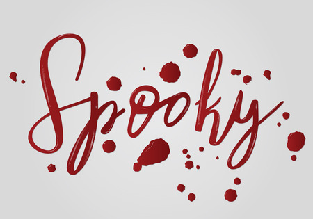Spooky halloween hand lettering holiday inscription isolated to greeting cards, invitations or postersのイラスト素材