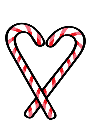 Christmas theme, candy canes on white background, vector illustration.  Can be used for invitation, posters, cards and etc.のイラスト素材