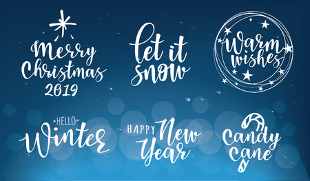 Lettering inscription to winter holiday design. Can be used for invitation, posters, cards and etc.のイラスト素材