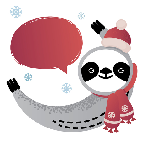 Cute vector sloth bear animal. Can be used for cards, flyers, posters, t-shirts.のイラスト素材