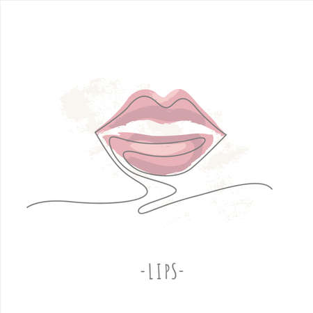 Vector illustration of a beautiful Woman s lipsのイラスト素材