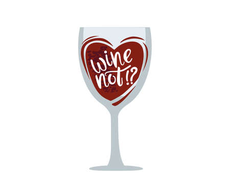 Cute vector with a glass of wineのイラスト素材