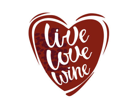 Cute vector of live love wine letteringのイラスト素材