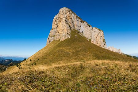 Caucasian mountains of the Republic of Adygea, Krasnodar region. South of Russia. Beautiful foothills of the Caucasus. Thach Nature Park.  Achenbuk mountain.の写真素材