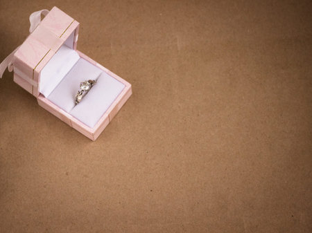 silver wedding, engagement ring with diamond closeup