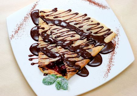flapjack with a cherryの写真素材