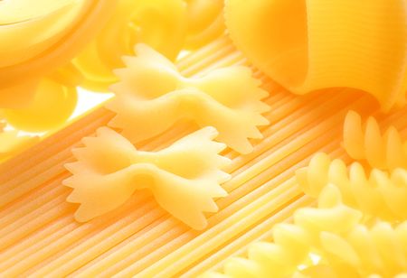 Back projected (lighted) macaroni (pasta)の写真素材