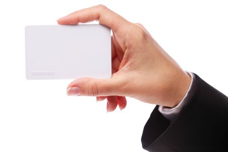 Credit card in the hand of womenの写真素材