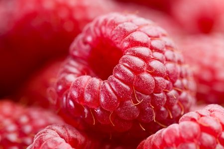 Ripe raspberries. Close-up shot.の写真素材