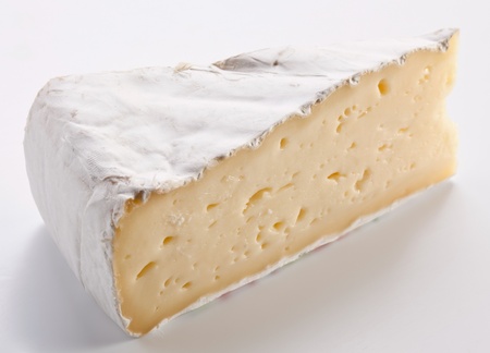 Brie cheese on a white background. の写真素材